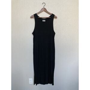 Athleta Black Midi Dress Size Medium Seamless Laser Cut Sleeveless stretch comfy